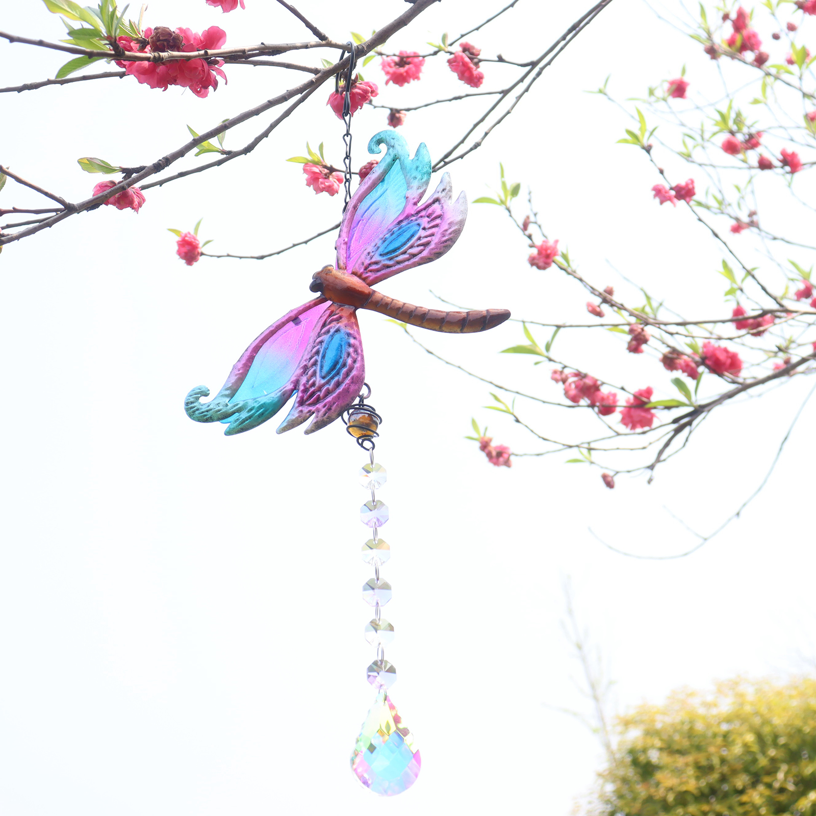 Suncatcher Crystal Sun Moon Cristalli Prisma Arcobaleno Maker Luce Sun Catcher Decorazione da giardino Finestra sospesa per esterni