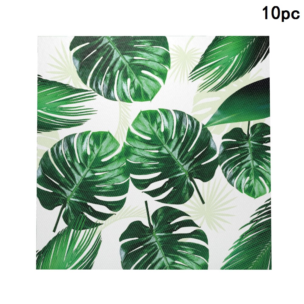 Hawaii luau fest engangsservice sæt tropisk palmeblad papir kop tallerken serviet banner sommer jungle tema fest dekoration: 10 stk køkkenrulle