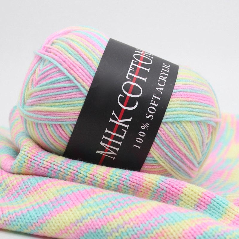 1 Piece Of 50g Milk Cotton Yarn Knitting Crochet Baby Cotton Yarn Velvet Hand-knitted Wool Crochet Scarf Hat DIY Sweater Gloves