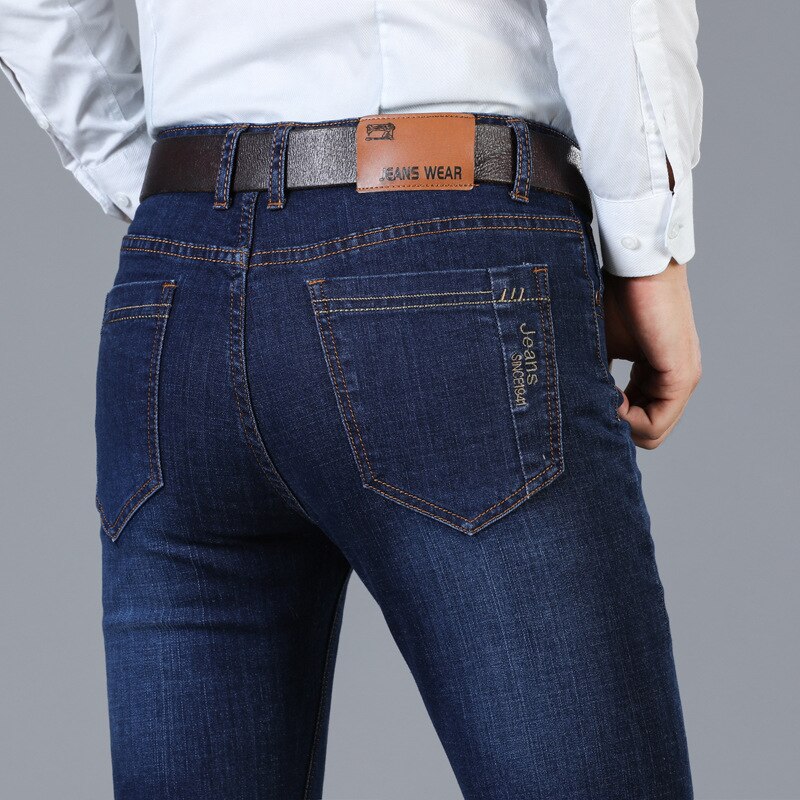 Pantaloni Casual in Denim da uomo Jeans da uomo in cotone dritto lavato da uomo Pantaloni Casual in Denim da uomo Jeans da uomo in cotone dritto lavato da uomo