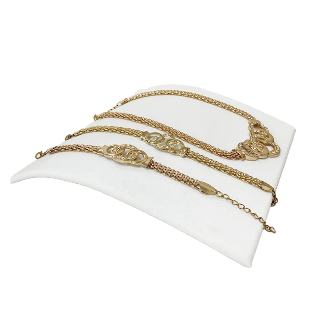 Hoge, gebogen fluwelen kettingstandaard, sieradenstandaard, sieradendisplay, sieradenhouder, opbergstandaard voor kettingen en sieraden.: Wit