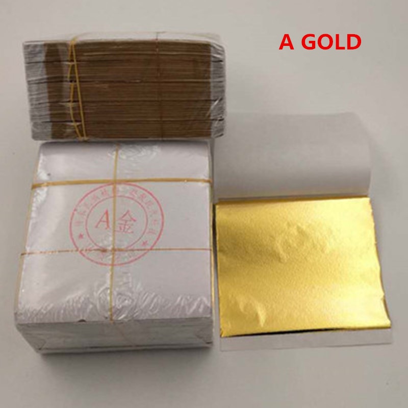 100 stk farve imiteret bladguld folie ark kobber blad til forgyldning kunst arbejde negle dekoration 9 x 9cm rose guld blad folie papir
