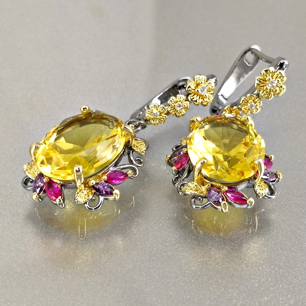Dreamcarnival1989 fabuloso declaração brincos feminino elegante deslumbrante ouro zircônia aniversário flor pendurado jóias we4036g