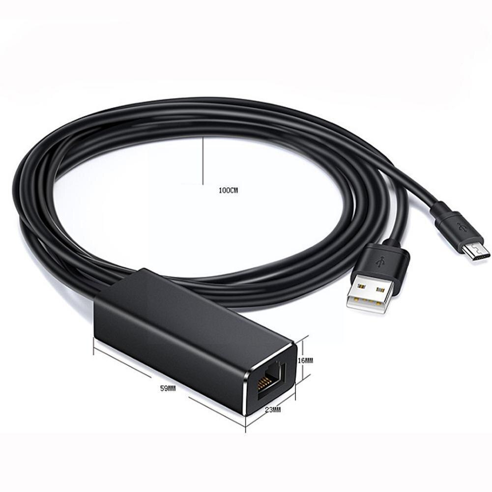 Adaptador Ethernet para Chromecast, USB 2,0 a RJ45 para Google Home, Chromecast 2 1, Ultra Audio Fire TV Stick, red Micro USB J7C2