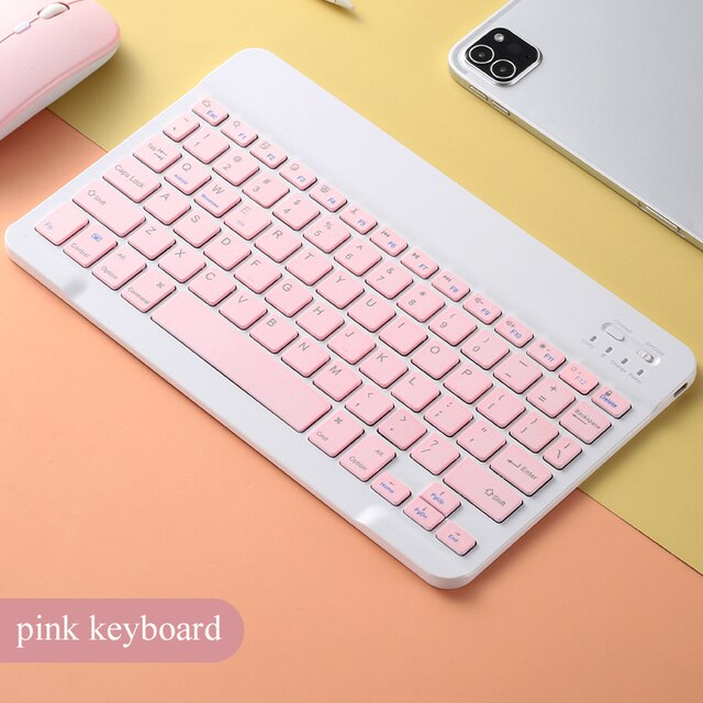 Bluetooth Keyboard and Mouse For Apple Teclado iPad Xiaomi Samsung Huawei Phone Tablet Wireless Keyboard For Android IOS Windows: pink keyboard