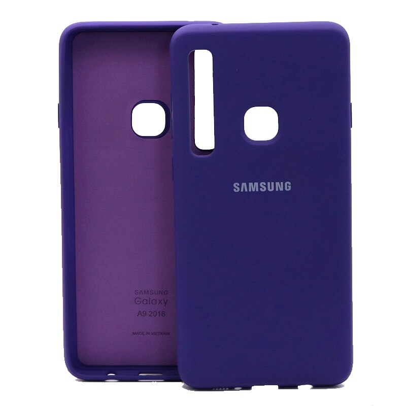 Dla Samsung A9 2018 przypadku cukierki kolor miękkiego silikonu zderzak przypadki na Samsung Galaxy A9 2018 przypadku telefonu dla Samsung A9 2018 okładka: Purple
