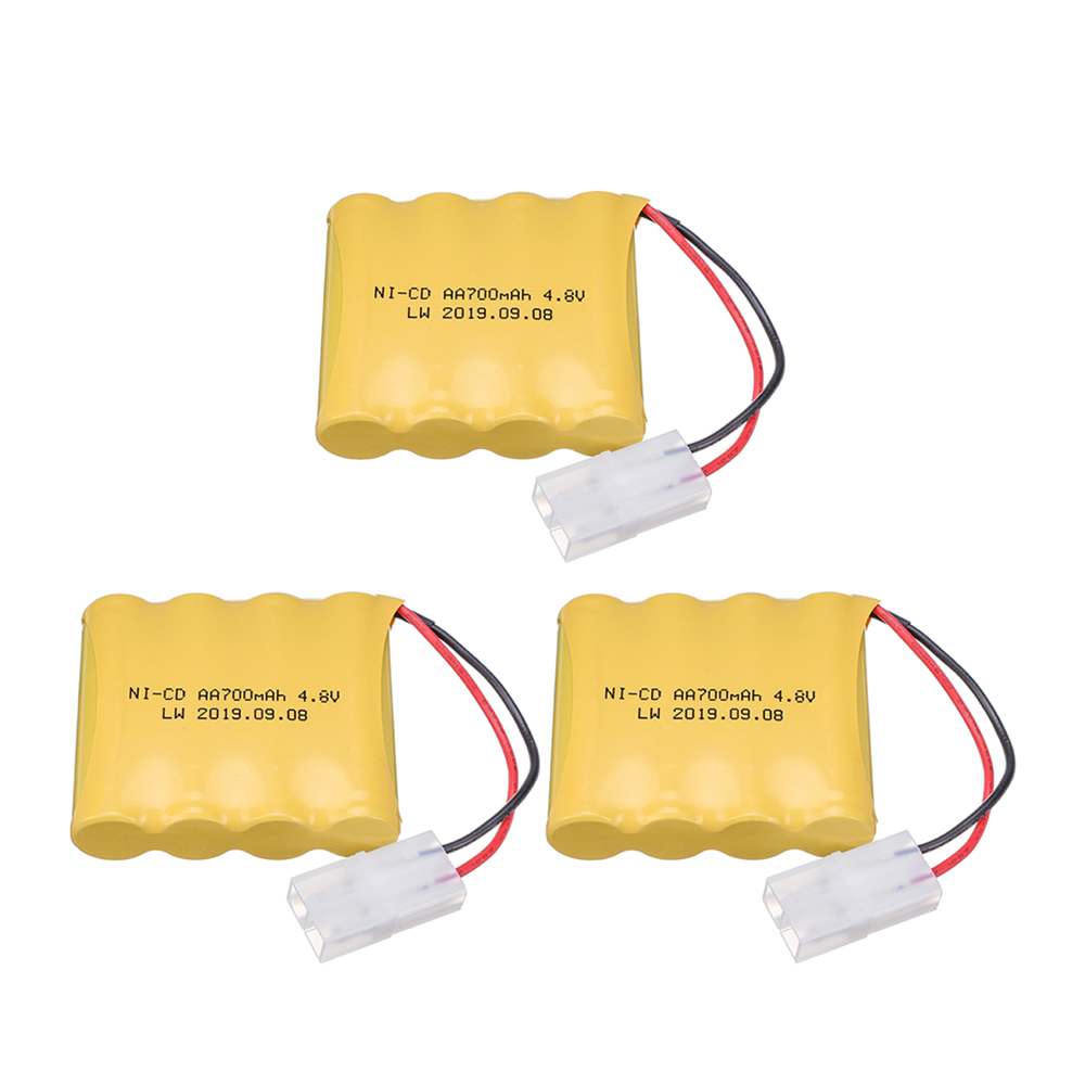Batería recargable para juguetes eléctricos de control remoto, cargador de 4,8 V, 4,8 mAh, AA, para coche, camión, tanque, barco, enchufe TAMIYA, NI-CD, 700 V: Rojo
