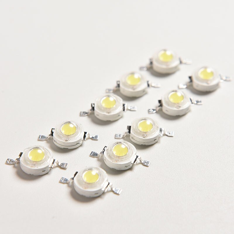10 stuks/partij 1w koel/warm witte led-lampkralen lampchip voor schijnwerper, krachtige lamp, lichtkralen 100-110lm