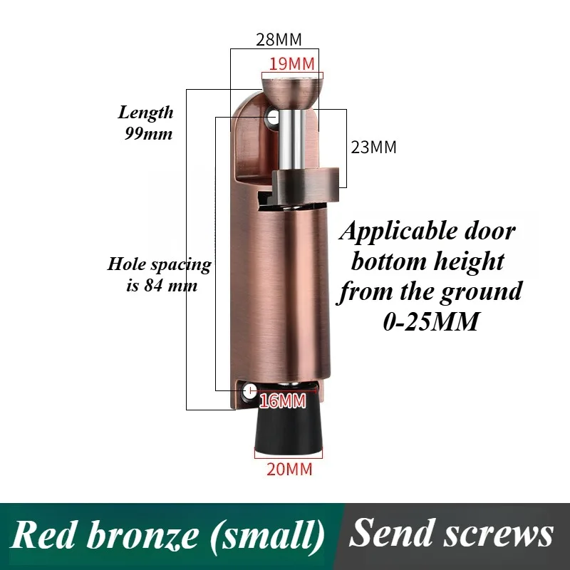 Telescopic Door Stopper Spring Loaded Heavy Duty Stopper Metal Adjustable Position with Foot Brake Wedges for Door Bottom Seam: green