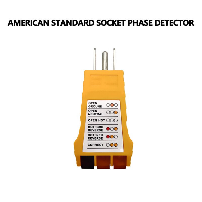 US Socket tester American socket phase detector American standard three-wire loop power socket tester Detection 3 circuit lines