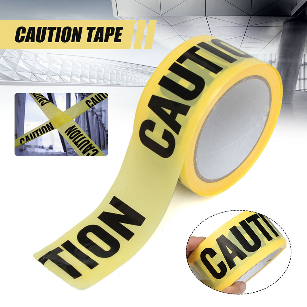 1 Roll Warning Tape Yellow Caution Tape Remind Work Safety Adhesive Tapes For Safety Barrier For Police Barricade 4.8cm×25M