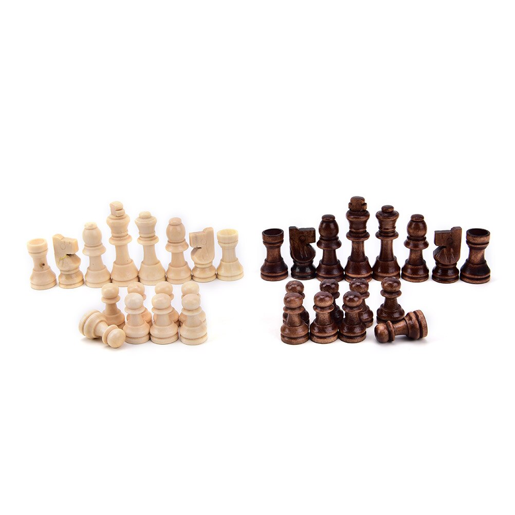 32pcs high-grade Funny wooden chess piece grid International checkers Chess Board Game Sports Entertainment