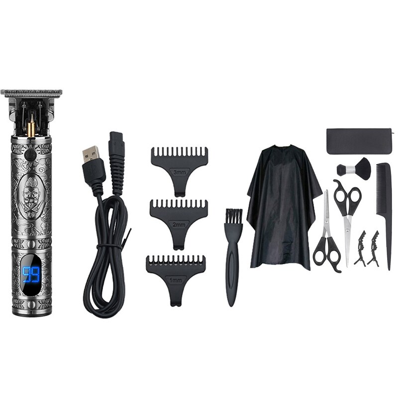 Usb Oplaadbare Tondeuse Elektrische Cordless Skelet Tondeuse Scheerapparaat Trimmer Mannen Kapper Haar Snijmachine 0Mm Scheermes: 07