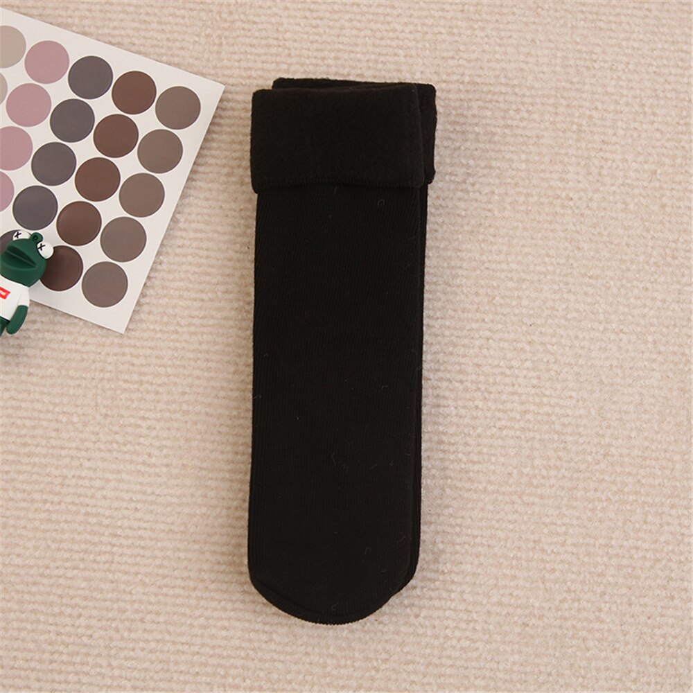 Women's Winter Thicken Warm Thermal Socks for women Solid Black soken Seamless Wool Floor Cashmere Home Snow Boots socks for men: B women