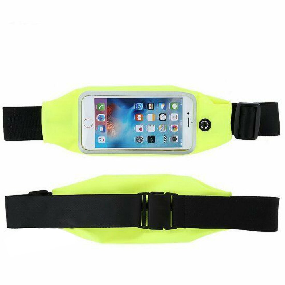 Sports tilbehør vandtæt løbende taske lærred sport jogging bærbar udendørs telefonholder bæltetaske: Grøn 5.5-6 tommer