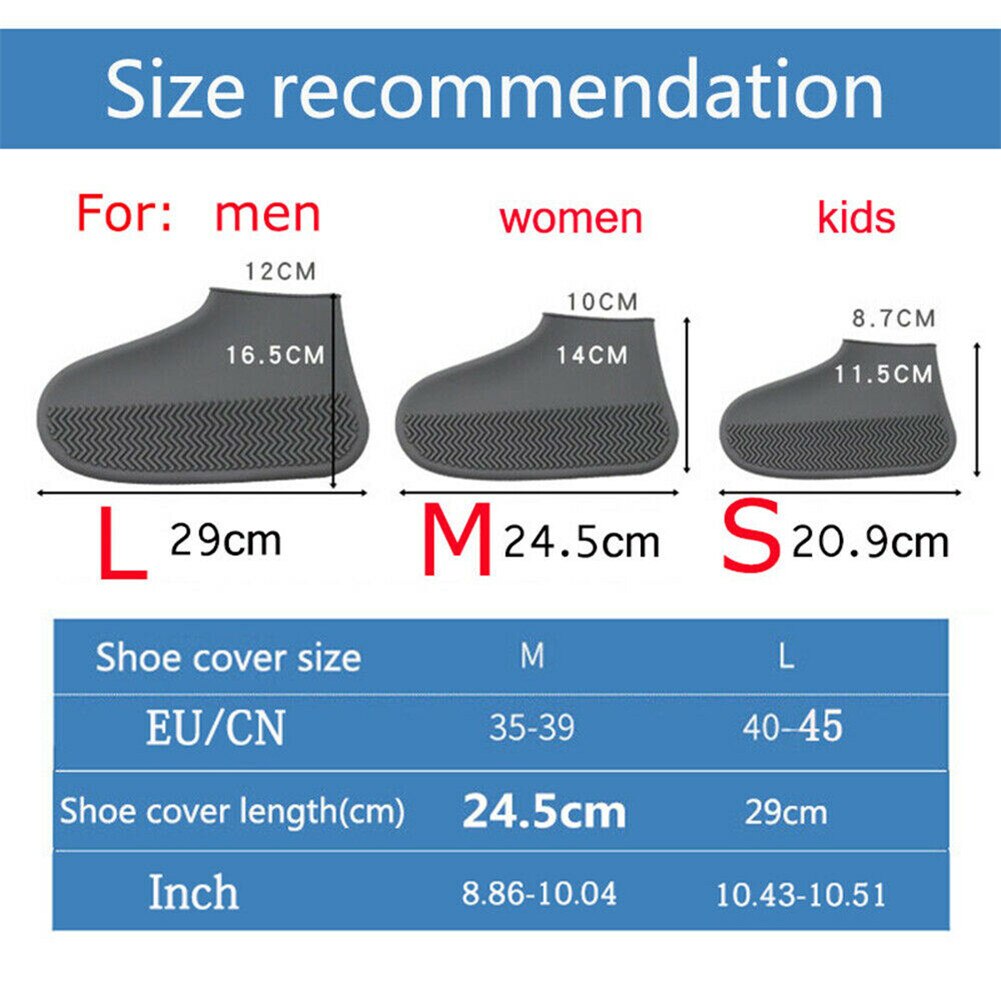 Waterdichte overschoenen voor fietsen, regen, herbruikbaar, siliconen, elastisch, antislip, bescherming voor buiten  hb88