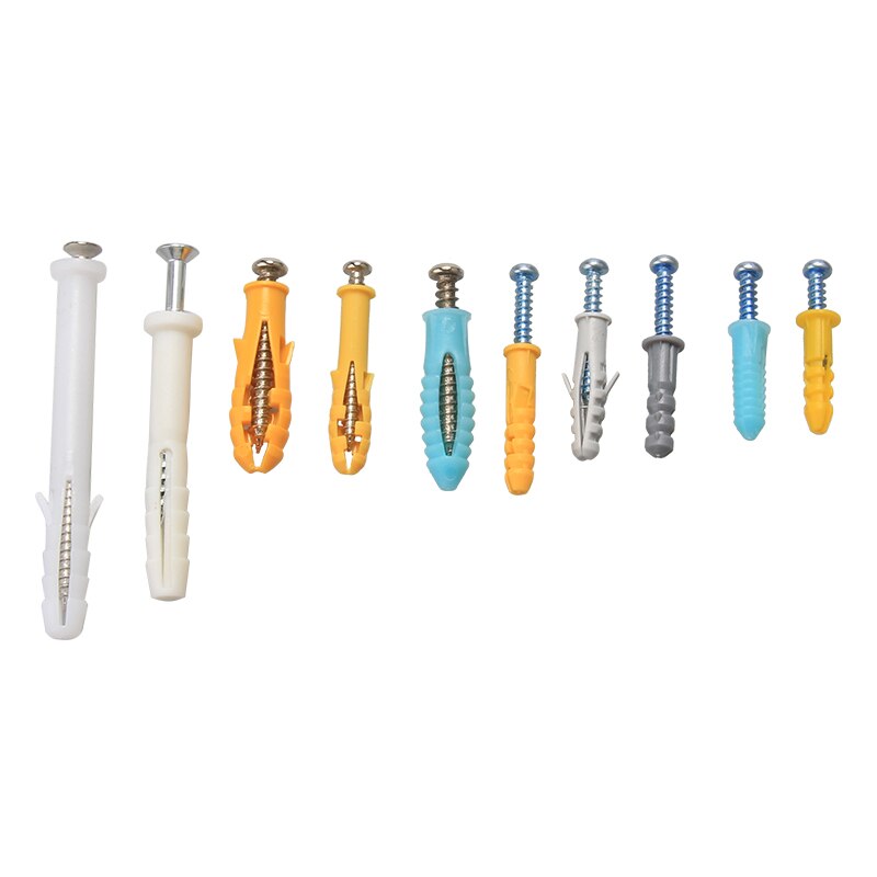 200Pcs Anchors Tapping Screws M6 M8 M10 DIY Expansion Drywall Wall Raw Plugs Plastic Rubber Plug Fixings Screw Set