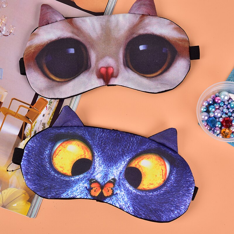 Mascarilla para dormir con perro y gato, máscara para ojos con cobertura Natural para dormir, parche para ojos suave para vendar los ojos, funda para sombra para ojos para dormir, 1 pz