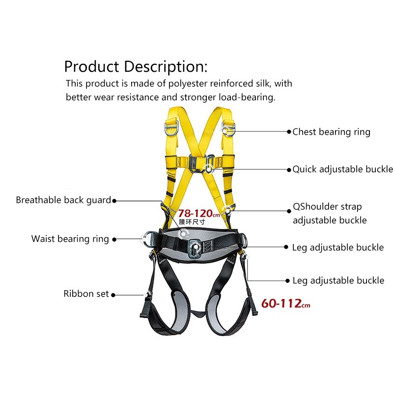 Full Body Harness Climbing Harness Seraph Construction Harness with Side D Rings