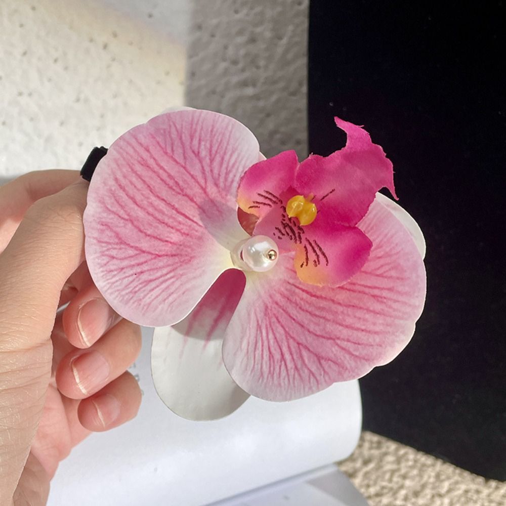 Accesorios para el cabello Clip para el cabello de flores, adorno para el cabello, horquilla de Orquídea rosa, pasadores laterales, tocado, pasadores bohemios: Chocolate