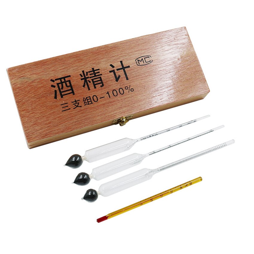 1 Set Liquor Alcohol Meter Alcoholmeter Concentration Instrument Vodka Whiskey Alcohol Wine Hydrometer (0-40%, 30-70%, 70