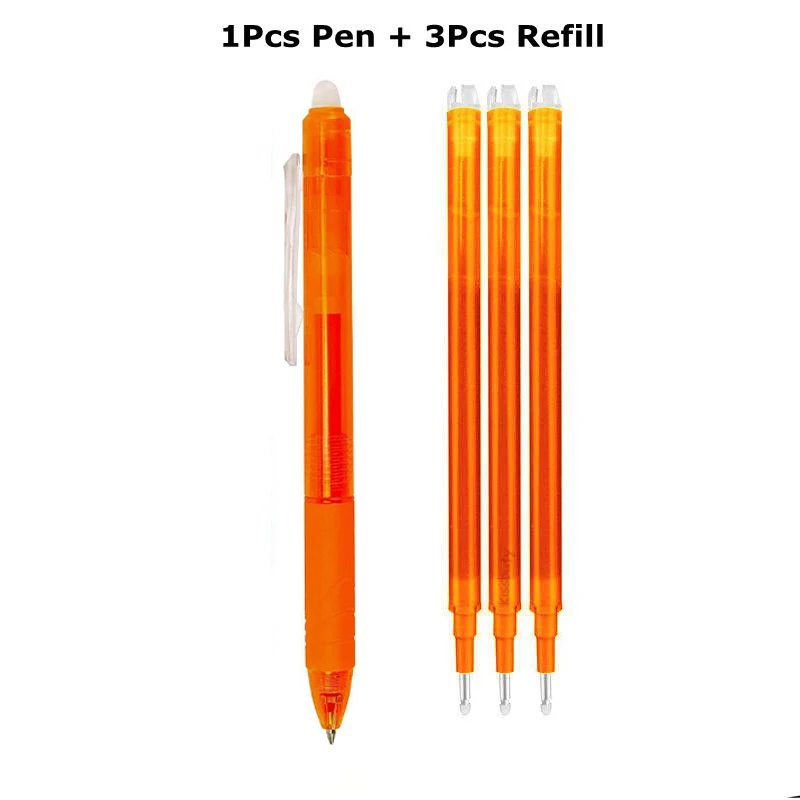 Farver 0.5/0.7mm magisk udtrækkelig sletbar pen gelpen sæt sletbar refill stang kontor skole skriveværktøj pressepen: Sort / Flerfarvet
