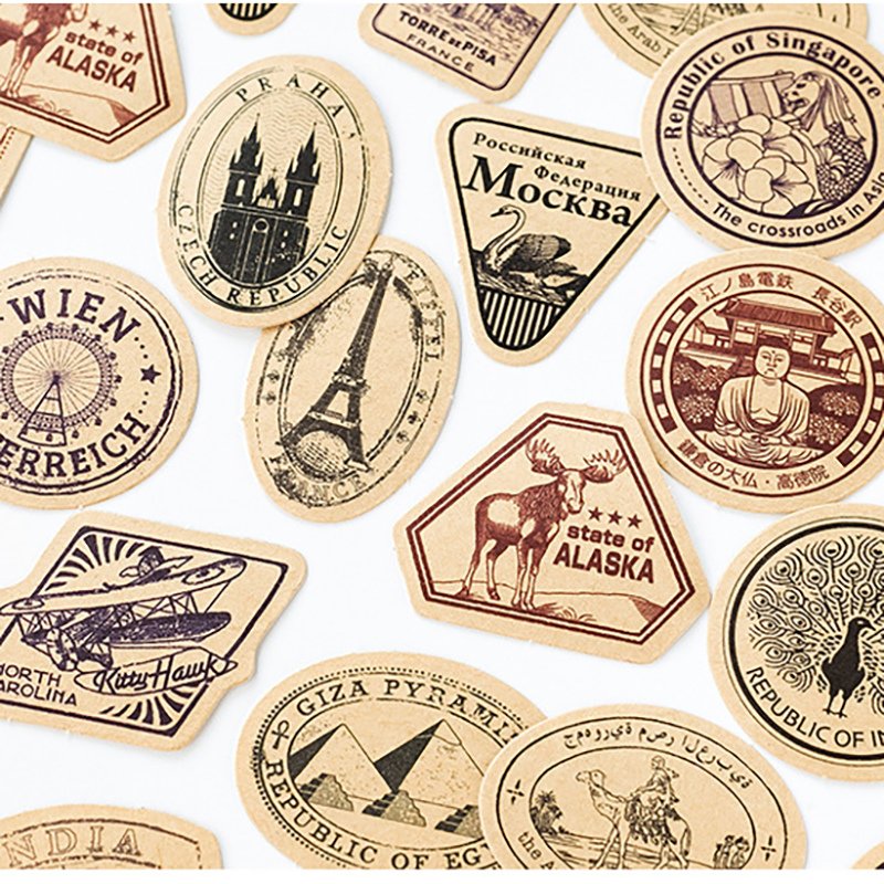 Tablet Sticker Voor Vintage Travelling Stickers Decoratieve Album Dagboek Stok Label Decor Briefpapier Stickers Voor Ipad