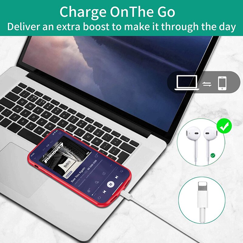Leiouna-funda para cargador de batería de 4000mah, para Iphone X, XS, XR, XS, Max
