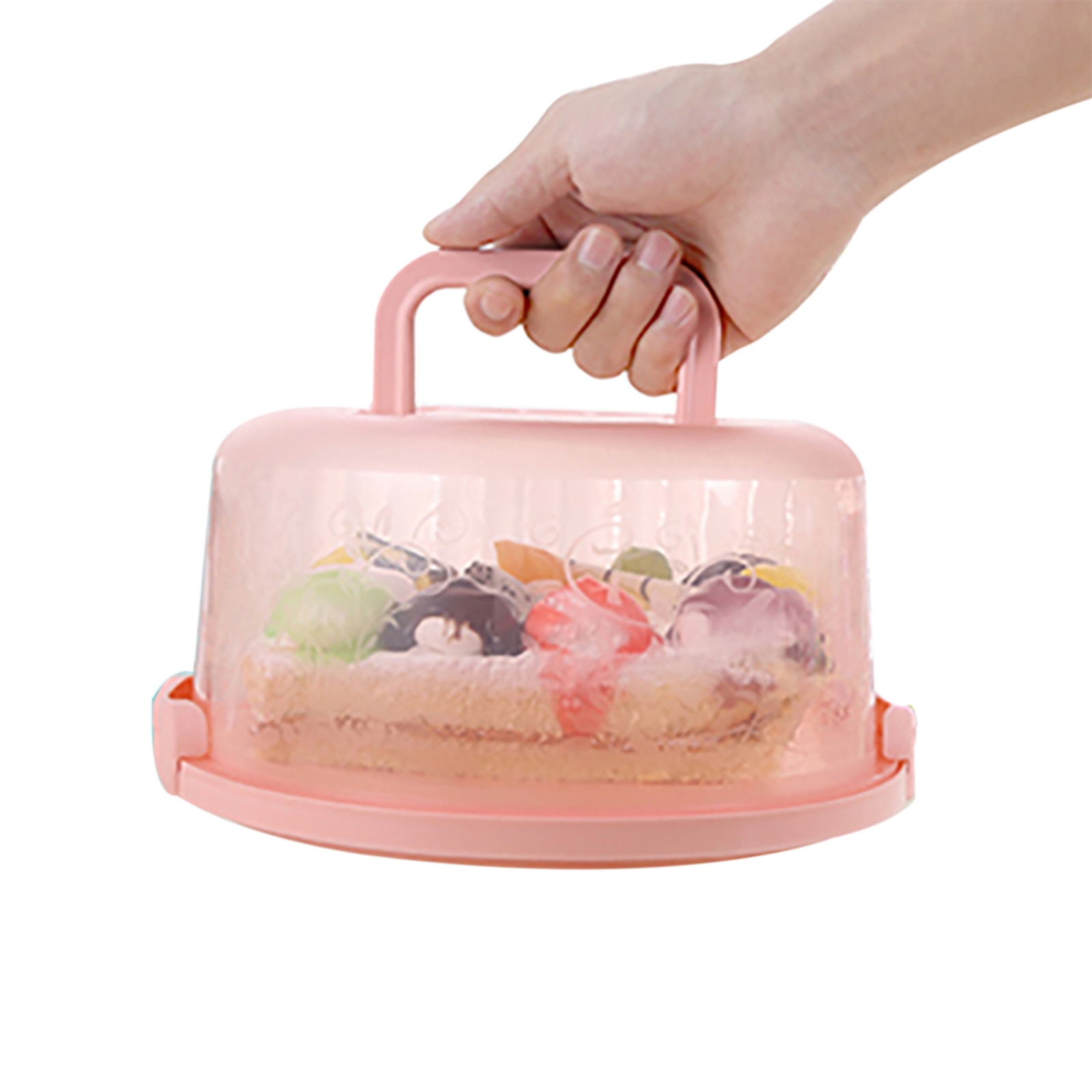 Kuchen Lagerung Kasten Tragbare Kunststoff Runde Kuchen Container Nachtisch Container fallen Cupcake obst küche sichtbar Lagerung Kasten