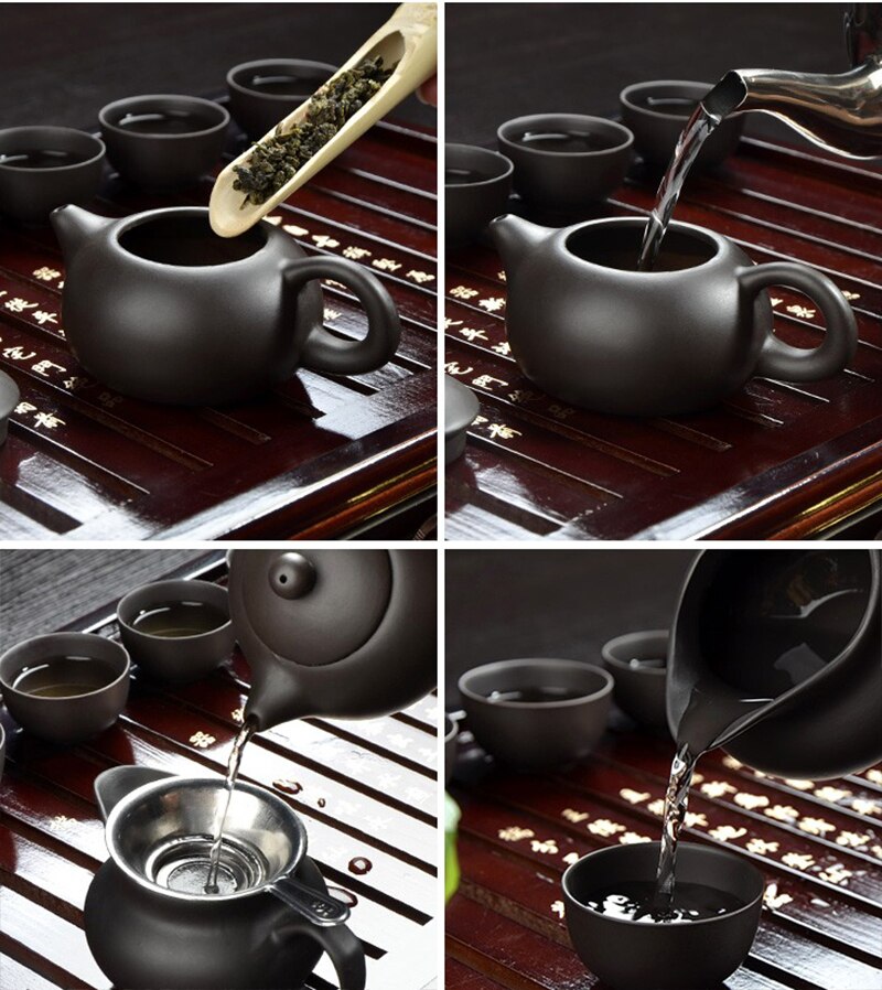 Handmade Purple Clay Kung Fu Tea Set Yixing Teapot Drinkware Tea Pot Cup Set ,Zisha Ceramic Chinese puer Teaset kettle