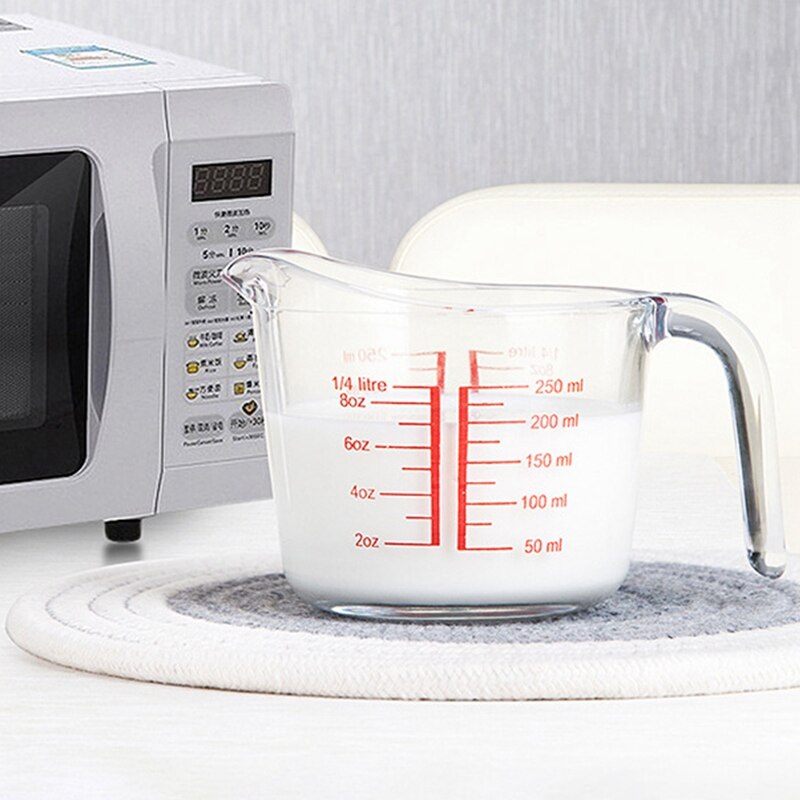 Tempered glass measuring cup with scale milk cup microwave oven special high temperature heat-resistant kitchen supplies