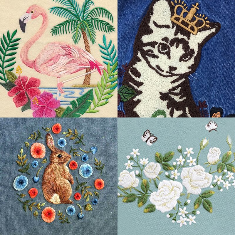 LMDZ Embroidery Kit Needle Felting Kit Needle Felting Supplies beginner Embroidery Hoops Frame Thread Cross Stitch Wool Roving