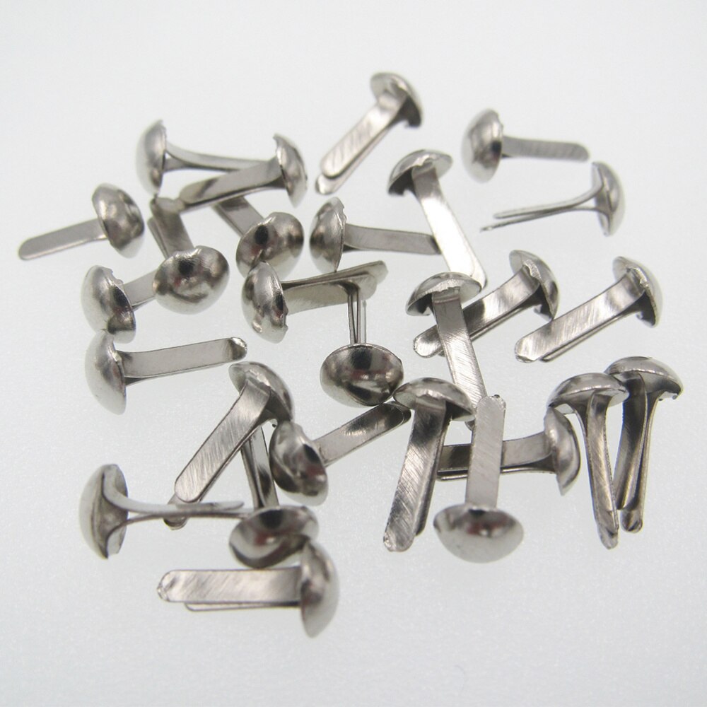 200-Piece Silver Iron Durable Metal Paper Fasteners Office Brads Brad Fastener Metal Brads for Crafts DIY