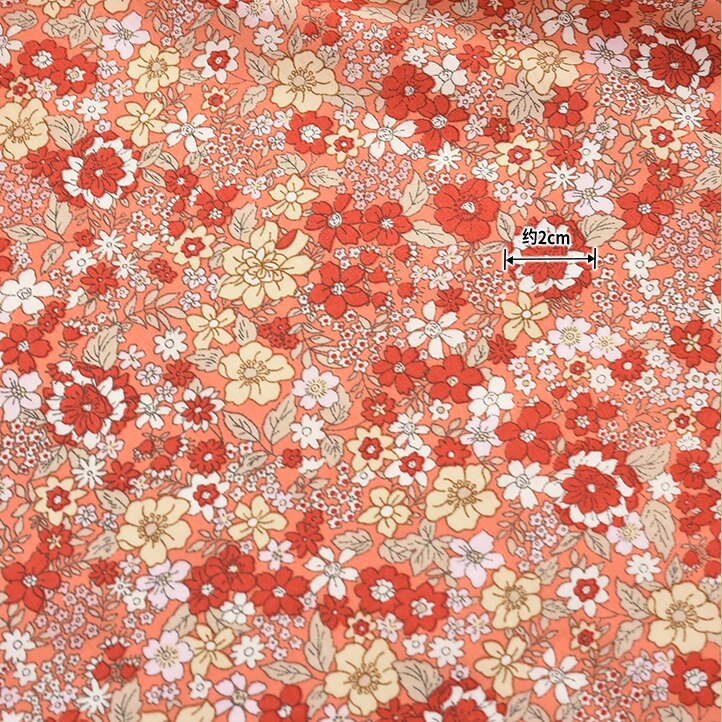 140x50cm Pastoral Floral Twill Cotton poplin Fabric DIY Children's Wear Cloth Make Bedding Quilt Decoration Home 160-180g/m