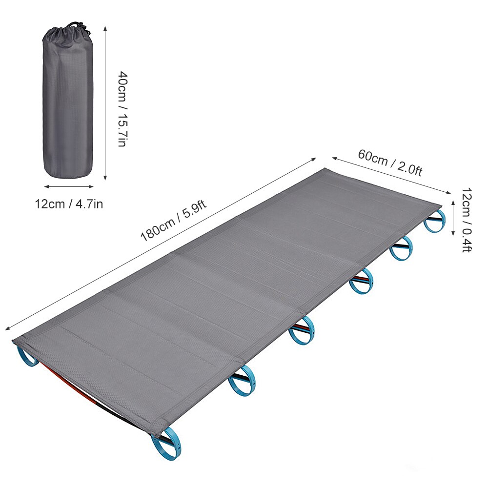 Folde enkelt camping seng rejseseng telt seng aluminiumslegering metalramme udendørs bærbar camping fiskemåtte senge: Default Title