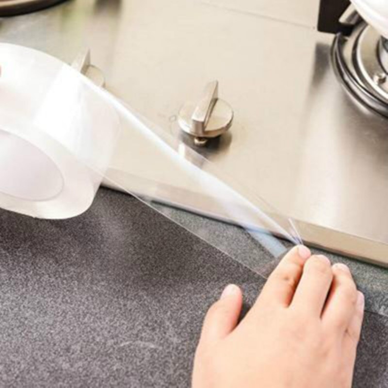 3/5/10m Home Kitchen Sink Sticker Waterproof Mildew Proof Self-adhesive Transparent Tape Bath Water Seal Tape Tool Stickers