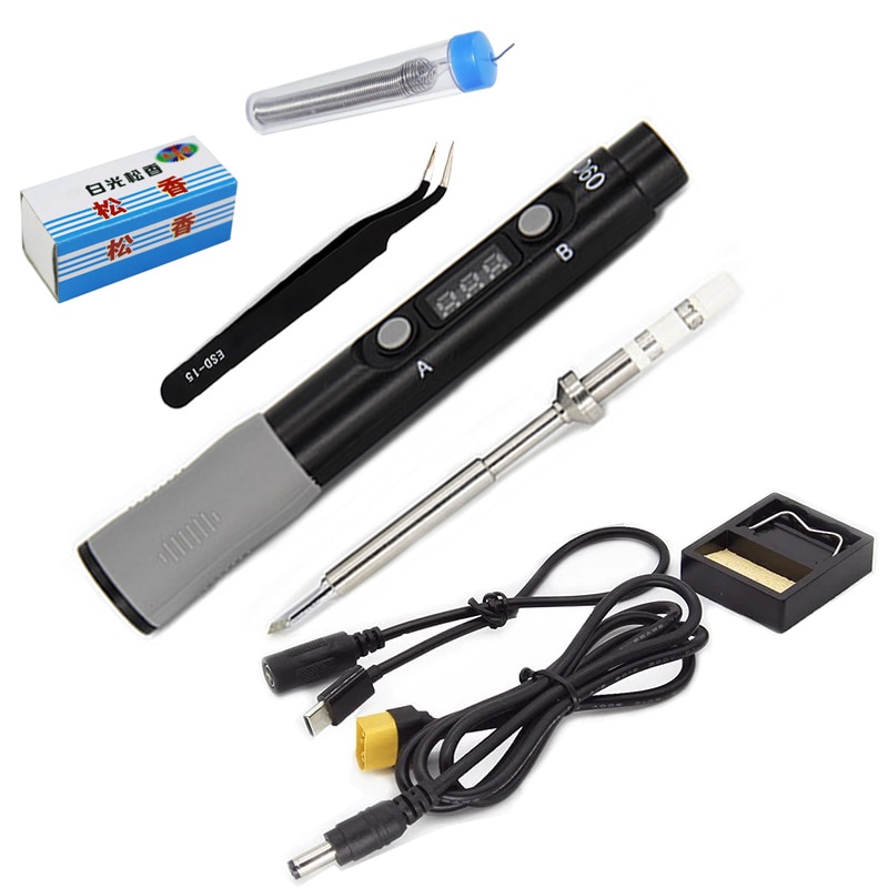 TS100 D60 Electric Soldering Iron Kit Adjustable Temp Digital Solder Station TS100 Soldering Iron Tip Welding tool