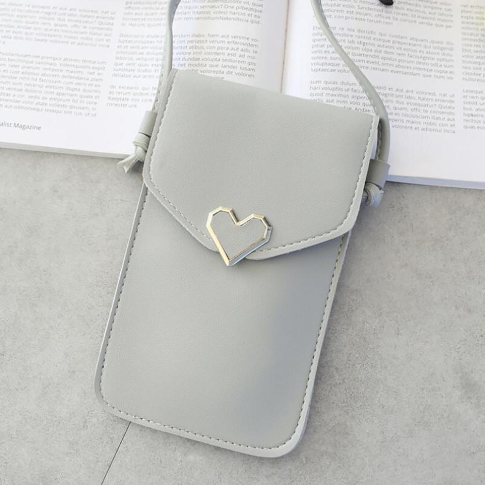 Touch Screen Mobile Phone Bag Womens Phone Bag Touchable Leather Change Bag Crossbody Mini Shoulder Bag Wallet