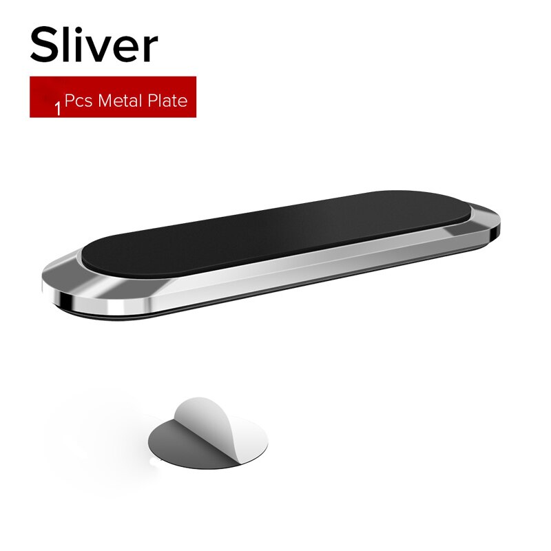 Oppselve Mini Strip Shape Magnetic Phone Holder Stand For iPhone Huawei Xiaomi Wall Metal Magnet Car Mount Dashboard Car Holder: Silver