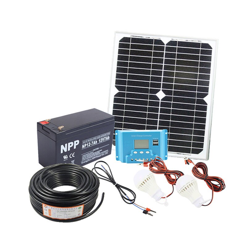 20W home Solar System 18V solar panel with solar controller cable DIY kit