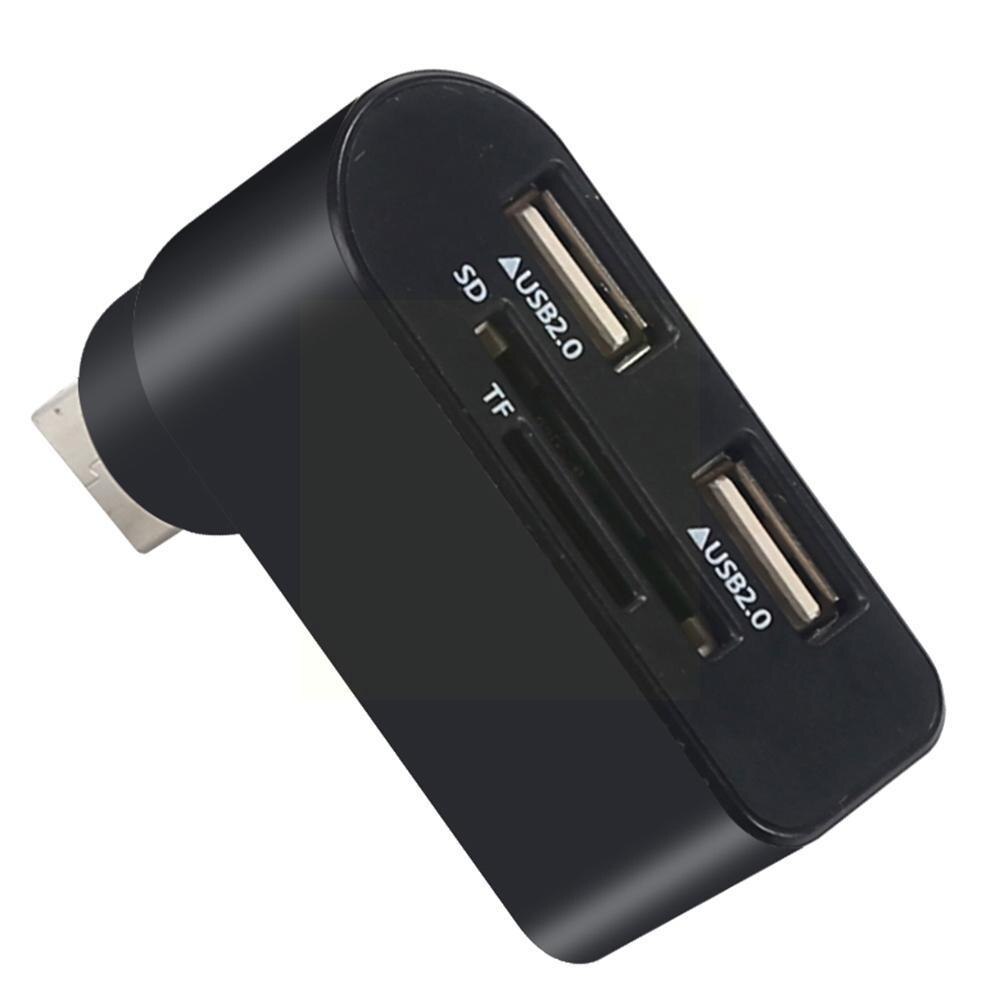 4 In 1 Draagbare 180 ° Draaien Usb Hub High Speed U Disk Reader Splitter 3 Poorten Voor Computer Pc laptop Mini Accessoires H3x5
