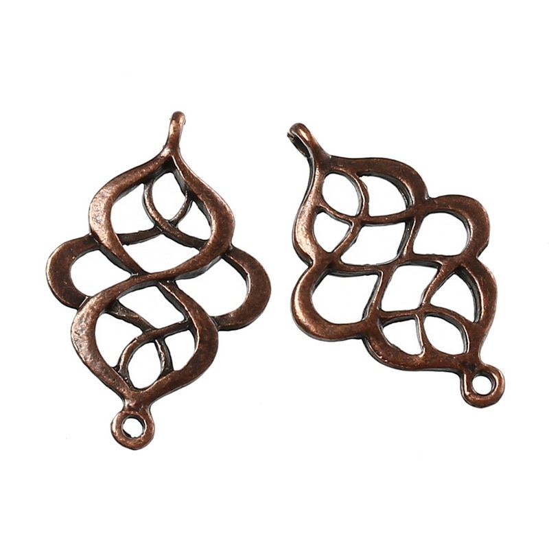 DoreenBeads Zinc metal alloy Connectors Findings Calabash Antique Copper 28.0mm(1 1/8") x 18.0mm( 6/8"), 7 PCs