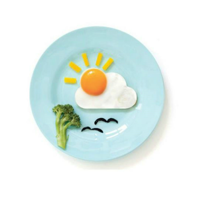 1 STÜCK Frühstück Werkzeug Silikon Spiegelei Schimmel Nette rot Pfannkuchen Ringe ei Formen Sonne Wolke Silikon-ei-ehemalige Silikon bilden OK 0288