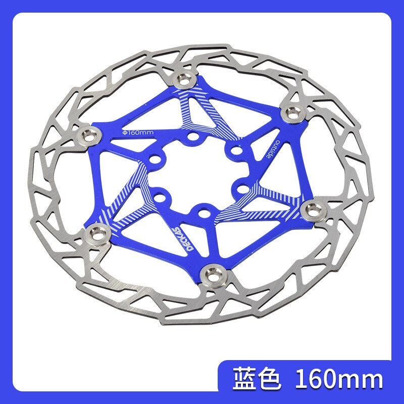 DECKAS MTB Mountain Bike Brake Disc Float Floating Pads 160mm Ultralight Brake Float Cycling Brake Disc Hydraulic 6 Bolt Rotors: 160MM Blue
