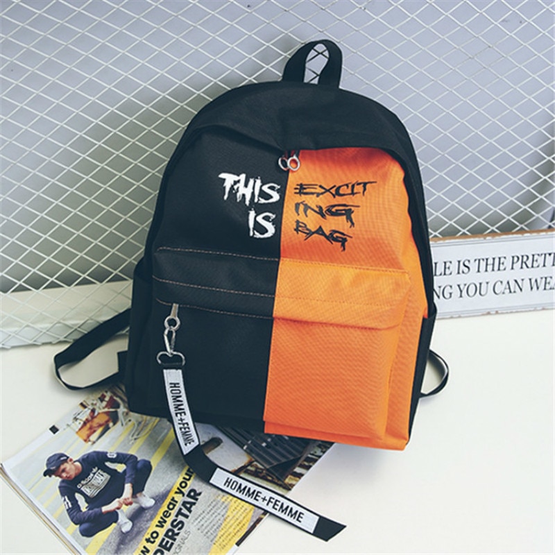 Harajuku Ulzzang Canvas Persoonlijkheid Hip Hop Rugzak Mannelijke/Vrouwelijke Rugzakken Stijlvolle Reizen Schooltas Pack Voor Paar Sac Een dos