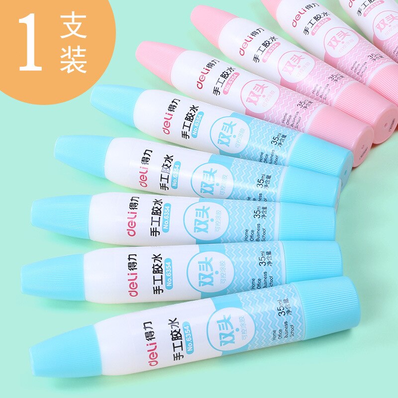 35ML Double-end White Liquid Glue Student Non-toxi Washable Handwork Paper Crafts Adhesive Tool School Office Supply Stationery