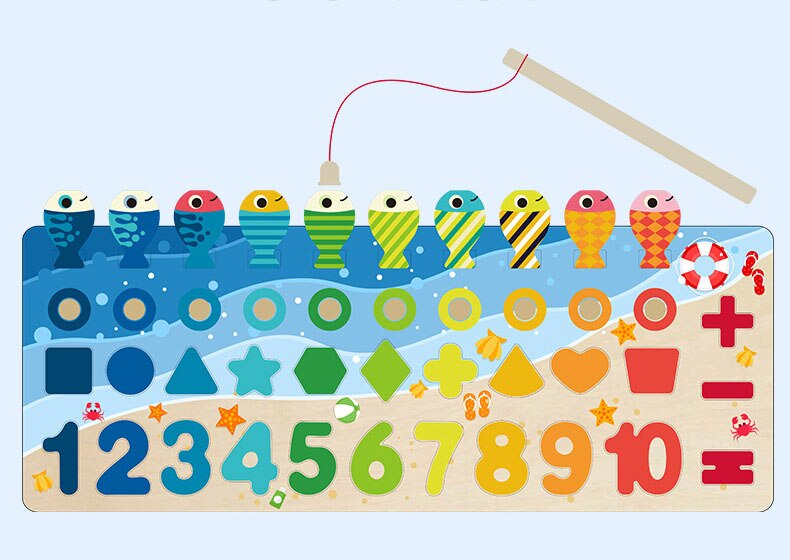 2-6T Matematica Giocattoli Educativi della Prima Infanzia Montessori Sussidi Didattici Matematica Numeri Numero di Forma Geometrica Cognizione Blocchi Di Puzzle