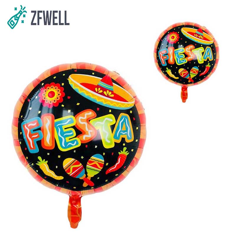 ZFWELL2pz/lot18inch Fiesta brief carnaval aluminium film multicolor ronde ballon Spaans carnaval party scene decoratie balloo