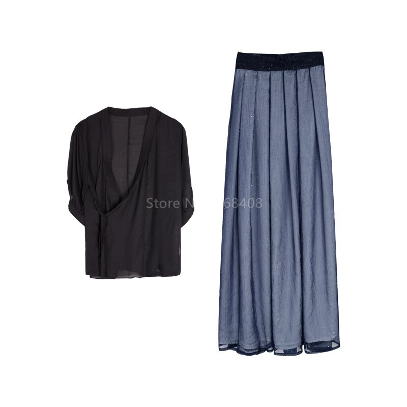 Vestido Kimono Vintage de estilo japonés para mujer Cosplay de samurái Outsiut, falda azul brillante, disfraz de baile asiático Yukata Haori: Set / S