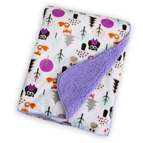 Bande dessinée bébé couverture corail polaire bébé couverture Super doux usine ventes bébé produit swaddle atrq0001: purpleowl